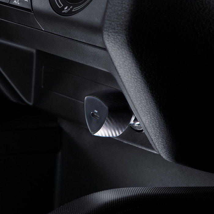 FORCELL F-ENERGY Carbon CC50-1C ładowarka samochodowa Typ C + kabel Typ C do Lightning PD 3A 20W czarna