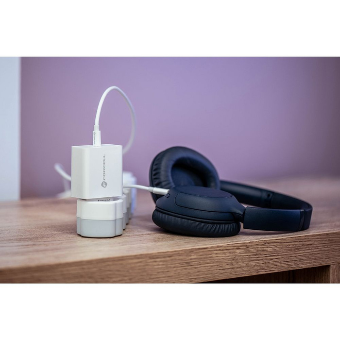FORCELL F-ENERGY TFK-TC-45WPD ładowarka sieciowa Typ C PD QC4.0 3A 45W biała