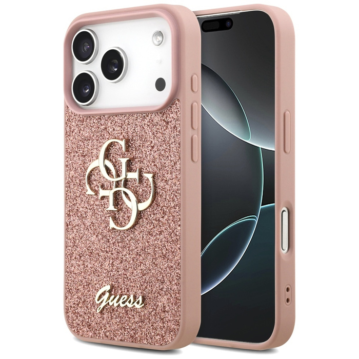 Etui Guess Fixed Glitter Big 4G do       iPhone 17 Pro różowy
