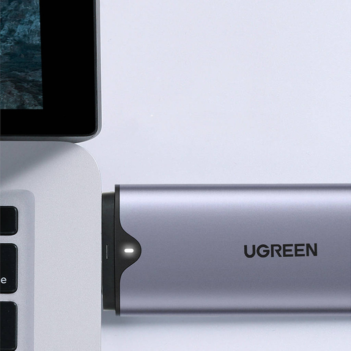 Ugreen kieszeń obudowa dysku M.2 M-Key (USB-C / USB-A 10Gb/s) szary (CM353)
