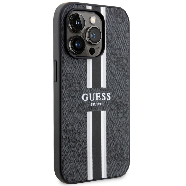 Etui Guess GUHMP14LP4RPSK iPhone 14 Pro 6.1" czarny/black hardcase 4G Printed Stripes MagSafe Case