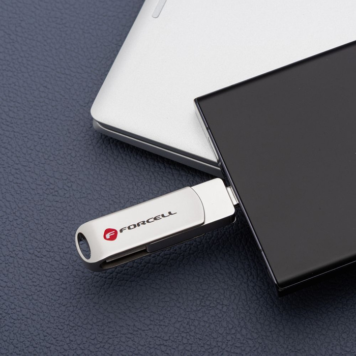 Pendrive 128GB USB 3.2 Gen 1 (USB A) Forcell F-Data Metal srebrny