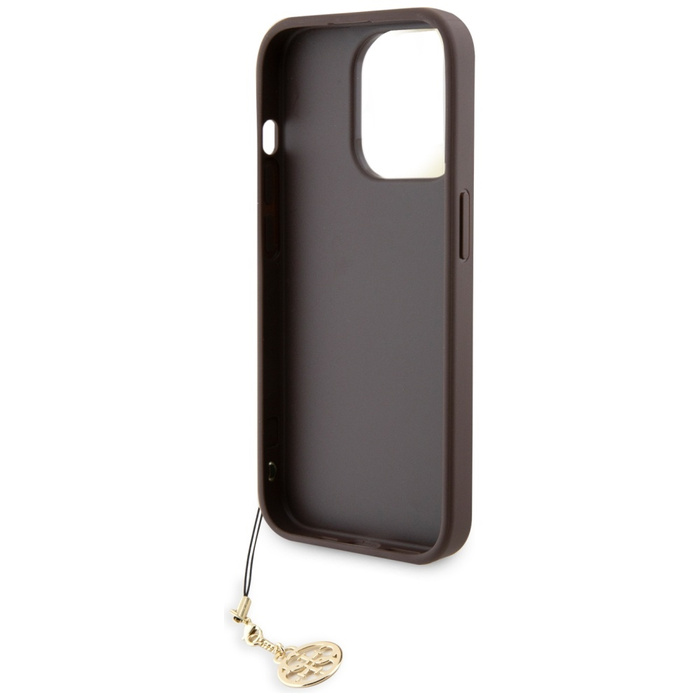 Etui Guess GUHCP15LGF4GBR iPhone 15 Pro 6.1" brązowy/brown hardcase 4G Charms Collection Case