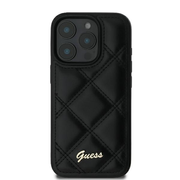 Etui Guess iPhone 16 Pro Max 6.9" czarny/black hardcase Quilted Metal Logo