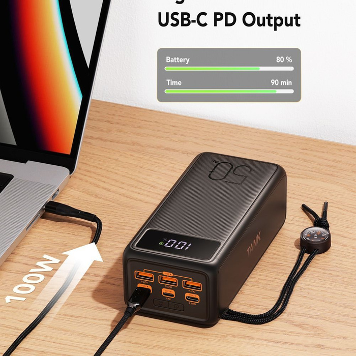 VEGER powerbank 56000 mAh PD QC3.0 5A 130W Tank Boost (W5001C) czarny