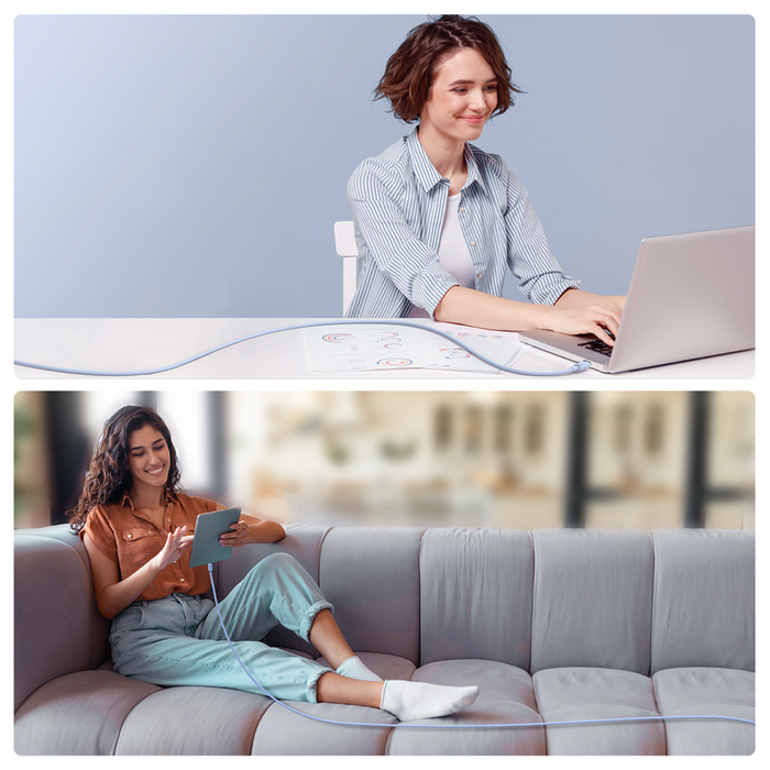 Kabel USB C - USB C 100W 1,2 m Joyroom S-CC100A14 – niebieski