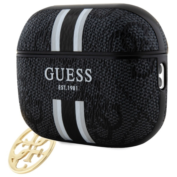 Guess GUAP2P4RPSK AirPods Pro 2           (2022/2023) cover czarny/black 4G Printed Stripes Charm