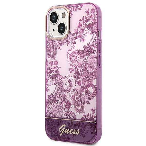 Etui GUESS Apple iPhone 14 Plus Porcelain Collection Różowy Fuksja Hardcase