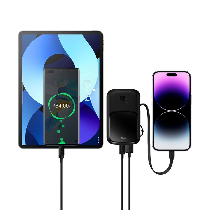 [PO ZWROCIE] Powerbank 10000mAh 20W Baseus Qpow Pro Overseas Edition + kabel USB C 3A - czarny