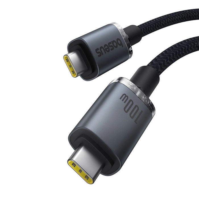 Baseus kabel Crystal Shine USB3.2 Full-Featured Fast-Charging Data Cable USB-C to USB-C 100W 1.5m 20Gb Cluster czarny