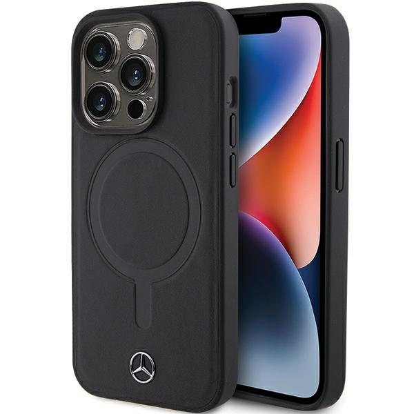 Etui Mercedes MEHMP15L23RCMK iPhone 15 Pro 6.1" czarny/black hardcase Smooth Leather MagSafe