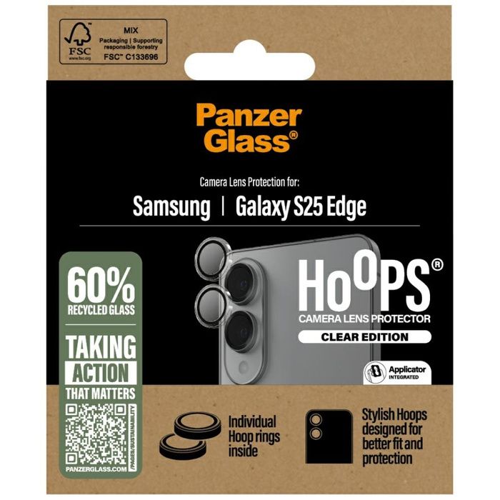 Szkło hartowane na obiektyw PanzerGlass  Hoops Lens Protector do Samsung Galaxy S25 Edge przezroczysty
