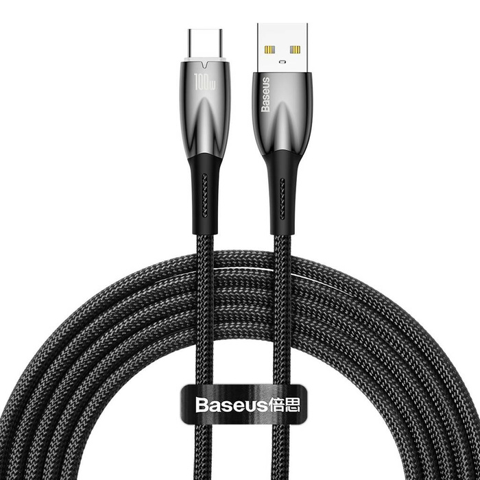 [PO ZWROCIE] Baseus Glimmer Series kabel do szybkiego ładowania USB-A - USB-C 100W 480Mb/s 2m czarny