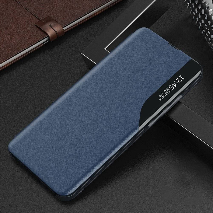 Eco Leather View Case elegancki futerał etui z klapką i funkcją podstawki Samsung Galaxy A52s 5G / A52 5G / A52 4G niebieski