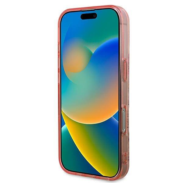 Etui Guess iPhone 16 Pro 6.3" różowy/pink hardcase IML Flower & Tonal Circle MagSafe