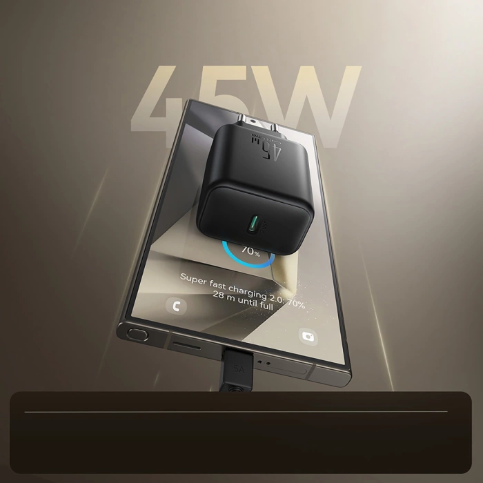 Ładowarka sieciowa Joyroom JR-TCG13 45W GaN do Samsung Ultra - czarna