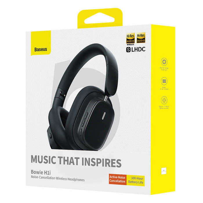 Słuchawki nauszne Baseus Bowie H1i, ANC (czarne)