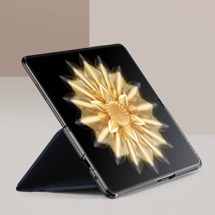 Etui skórzane Dux Ducis Bril z podstawką i portfelem do Honor Magic VS - niebieskie