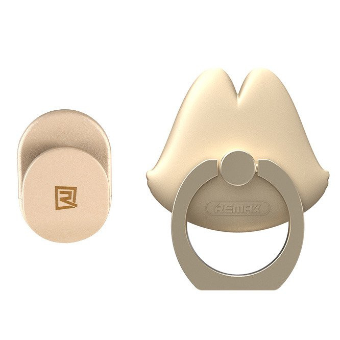 Remax Lips Ring uchwyt na telefon w kształcie ust złoty