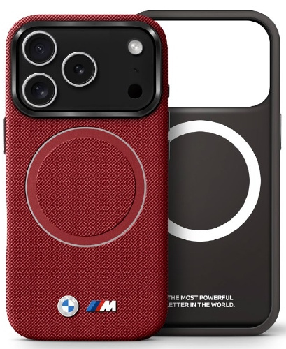 Etui BMW M FW Metal Logo MagSafe do      iPhone 17 Pro czerwony
