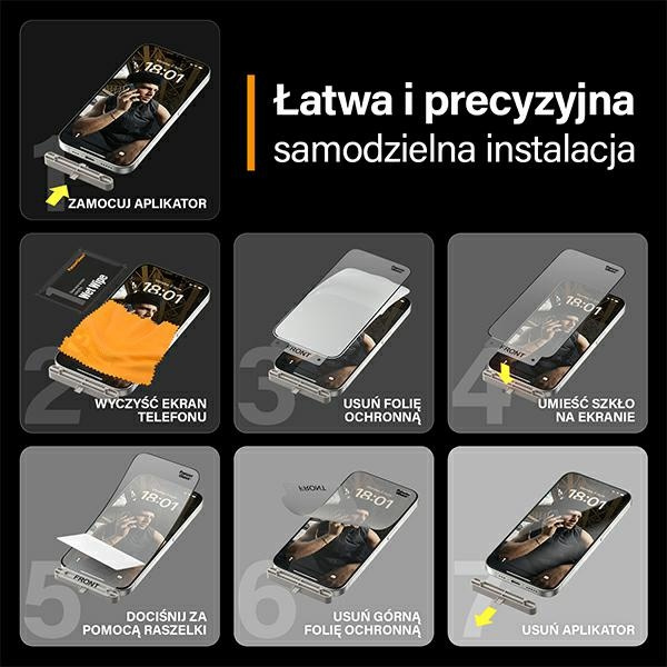 PanzerGlass Matrix D3O UWF iPhone 15 Pro6.1" Ultra-Wide-Fit rPET Screen Protection Easy Aligner Included 2818 hybryda