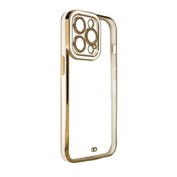 Etui Fashion Case do Samsung Galaxy A13 5G żelowy pokrowiec ze złotą ramką biały