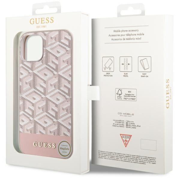 Etui Guess GUHMP14MHGCFSEP iPhone 14 Plus 6,7" różowy/pink hard case GCube Stripes MagSafe Case
