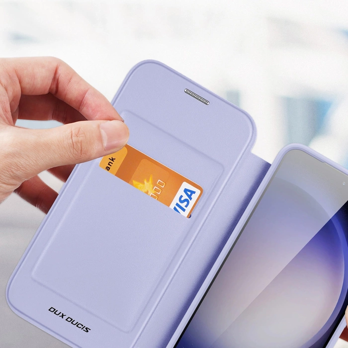 Etui Dux Ducis Skin X Pro do Samsung Galaxy S24 z magnetycznym ringiem i klapką - fioletowe