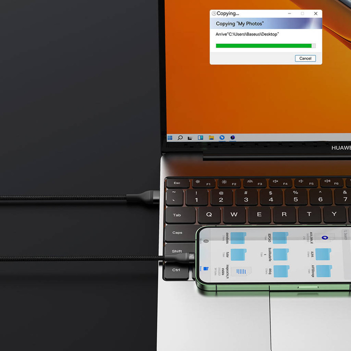 Baseus Flash Series Ⅱ kabel 3w1 do szybkiego ładowania USB-A do USB-C / Micro-USB / Lightning 66W 480Mb/s 1.2m czarny