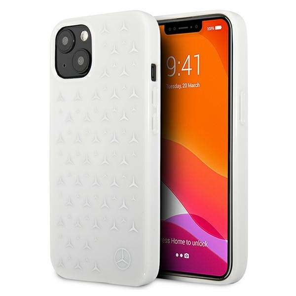 Etui MERCEDES Apple iPhone 13 Silver Stars Pattern Biały Hardcase
