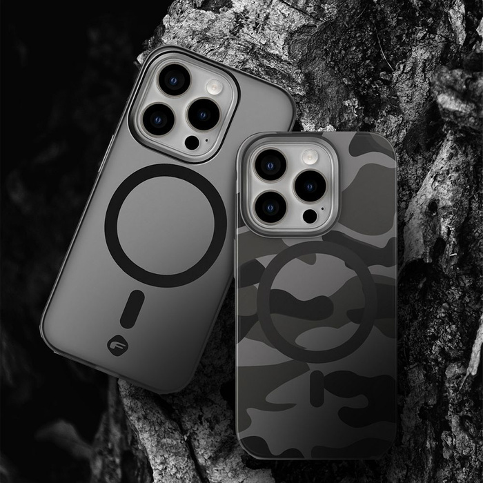 Etui na iPhone 16 PRO MAX Forcell F-Protect Levels Dual Layer 4D technology zgodny z MagSafe Military Drop-Test black camo