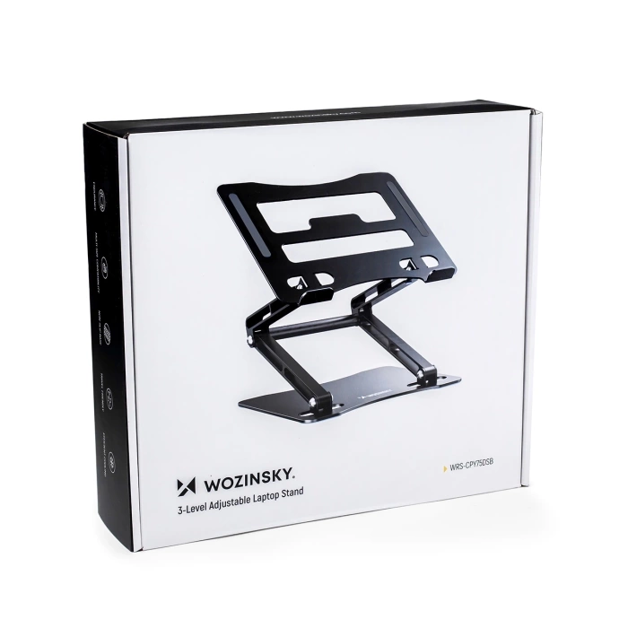Podstawka pod laptopa Wozinsky WRS-CPY75DSB aluminiowa + Gratis! podstawka do smartfona - czarna