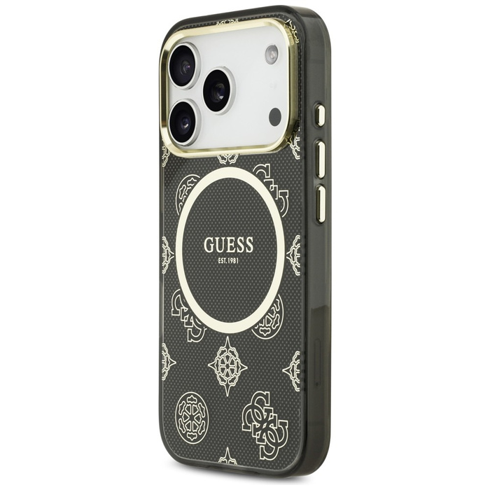 Etui Guess IML Peony Dot MagSafe do      iPhone 17 Pro czarny