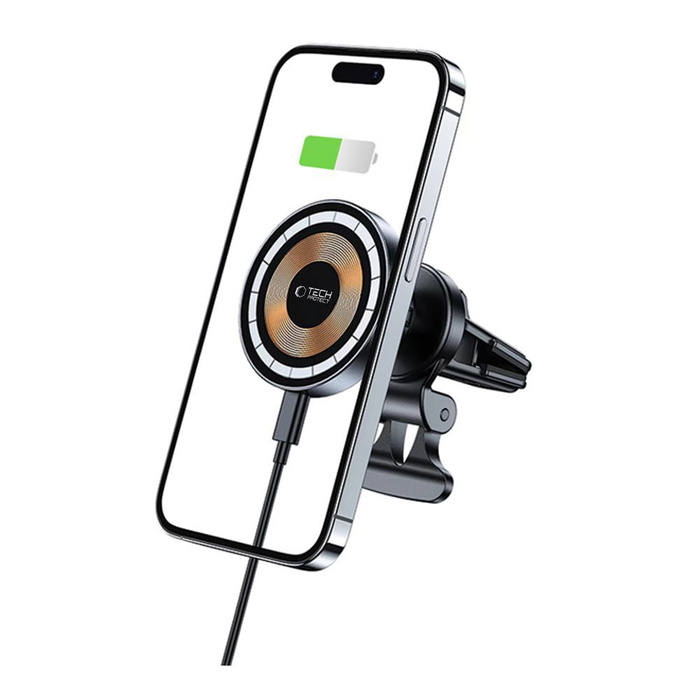 UCHWYT TECH-PROTECT MM15W-V5 MAGNETIC MAGSAFE VENT CAR MOUNT WIRELESS CHARGER 15W BLACK