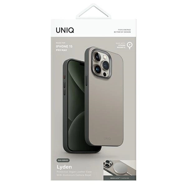 UNIQ etui Lyden DS iPhone 15 Pro Max 6.7" Magclick Charging beżowo-zielony/ivory-lichen green
