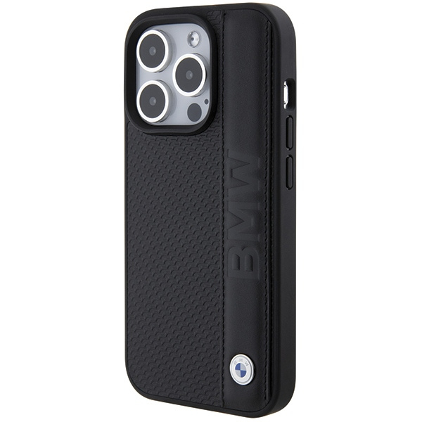 Etui Bmw Bmhcp15l22rdpk Iphone 15 Pro 6.1" Czarny/black Hardcase Leather Textured & Stripe Case