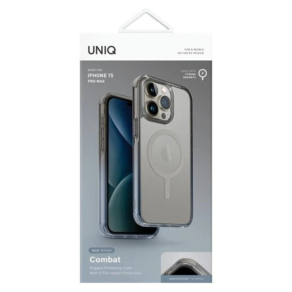 Etui UNIQ etui Combat Duo iPhone 15 Pro Max 6.7" Magclick Charging niebiesko-szary/dusty blue-grey Case