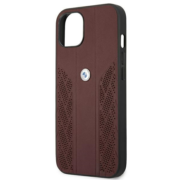 Etui BMW Apple iPhone 13 Mini Leather Curve Perforate Czerwony Hardcase