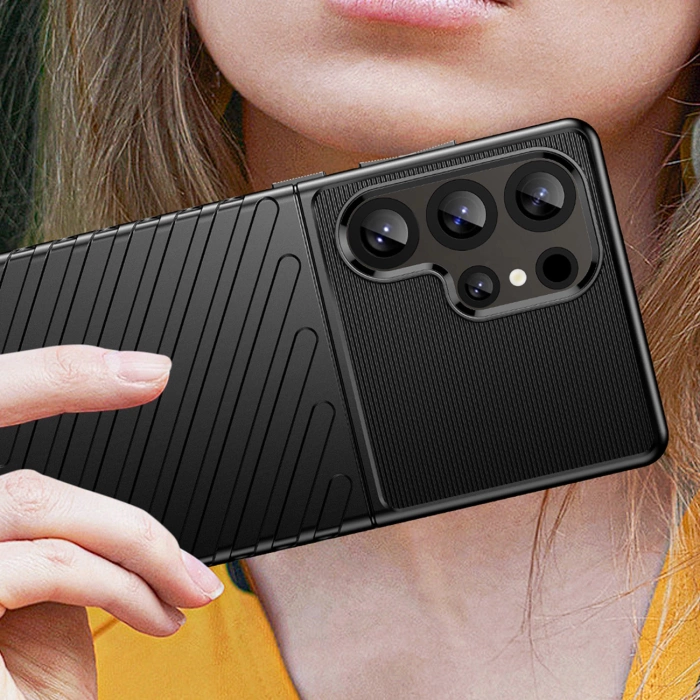 Thunder Case etui do Samsung Galaxy S25 Ultra silikonowy pancerny pokrowiec - czarne