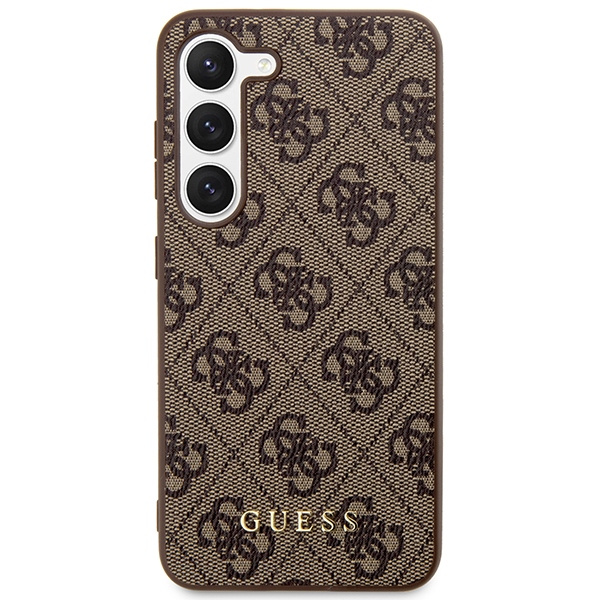 Etui Guess GUHCS23SG4GFBR S23 S911 brązowy/brown hard case 4G Metal Gold Logo Case