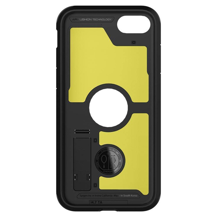 Etui Spigen iPhone Se 2022 2020 Tough Armor Etui Black Czarne Case + Szkło Spigen Full Cover