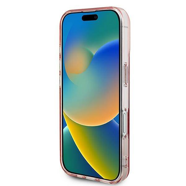 Etui Guess iPhone 16 6.1" różowy/pink hardcase IML Rhinestones MagSafe