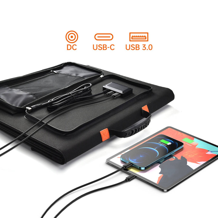 Choetech ładowarka solarna składana 120W 1 x USB Typ C / 2 x USB Typ A (SC008)