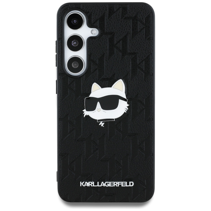 Etui Karl Lagerfeld Leather Monogram Pin  Logo Choupette Head do Samsung Galaxy S25 czarny