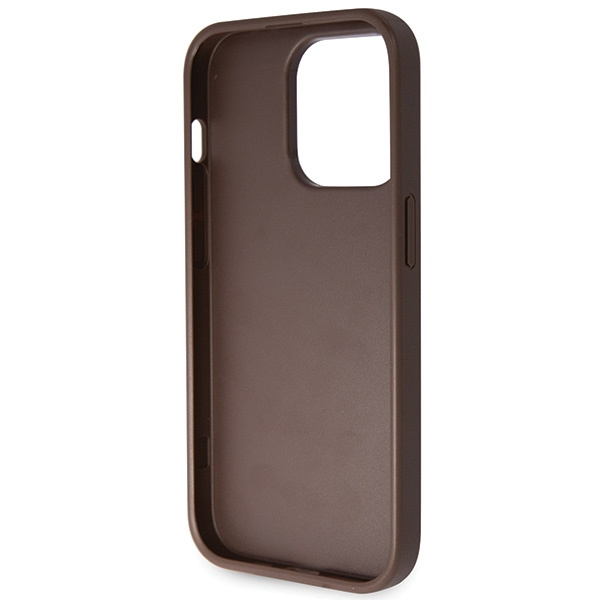 Etui Guess GUHCP14XP4TDSCPW iPhone 14 Pro Max 6.7" brązowy/brown hardcase Crossbody 4G Metal Logo Case