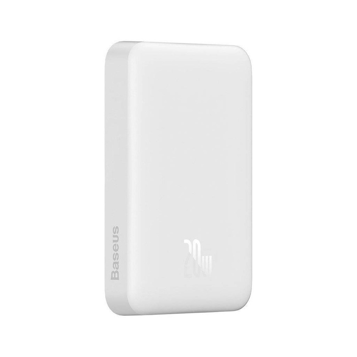 Baseus Magnetic Mini powerbank z ładowaniem indukcyjnym MagSafe 15W / szybkie ładowanie PD QC 20W 10000mAh biały (Overseas Edition) z Kablem USB-C 0.5m Biały