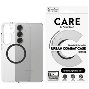 Etui CARE by PanzerGlass Flagship Urban   Combat Black QI do Samsung Galaxy S25+ przezroczysty