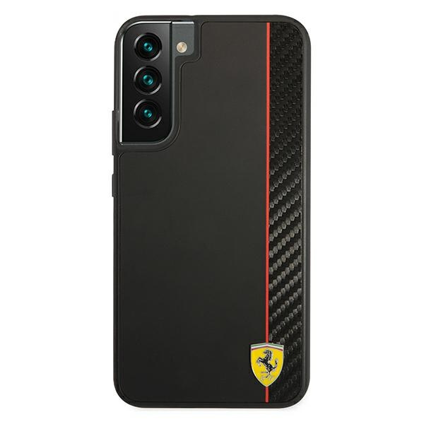 Etui FERRARI Samsung Galaxy S22 Plus On Track Carbon Stripe Czarny Hardcase