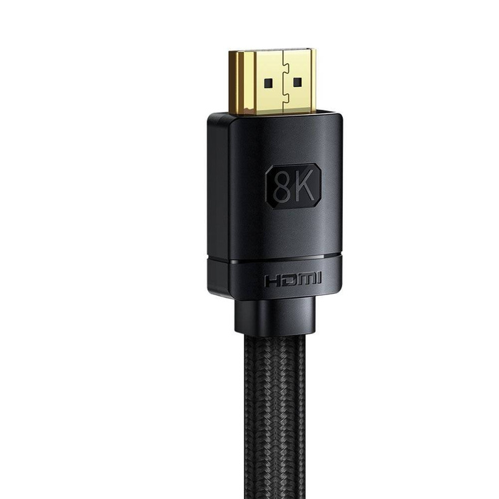 Baseus kabel HDMI 2.1 8K 60 Hz 48 Gbps / 4K 120 Hz / 2K 144 Hz 3D eARC QMS Dynamic HDR VRR ALLM 3m czarny (CAKGQ-L01)