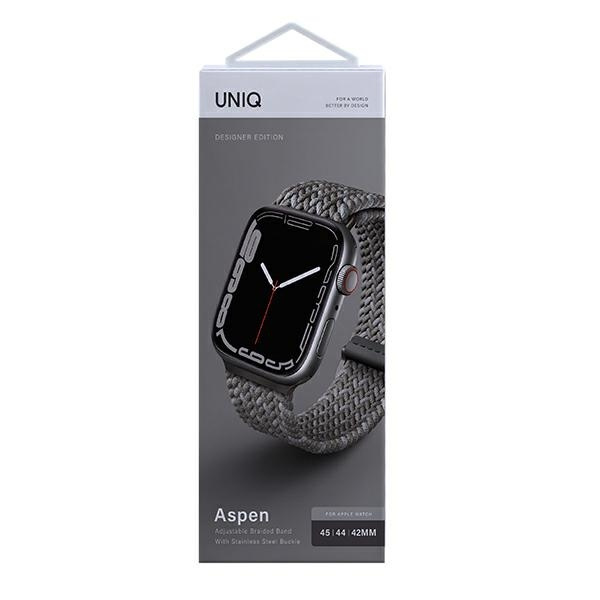 UNIQ pasek Aspen Apple Watch 44/42/45mm Braided DE szary/pebble grey